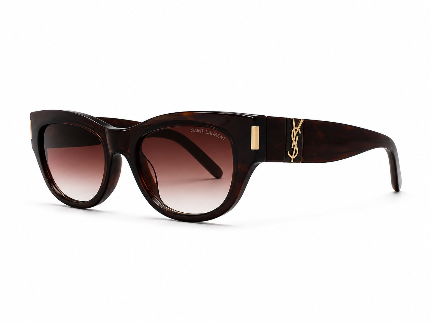 Saint Laurent Cat-Eye Sunglasses - Brown Havana / Gold