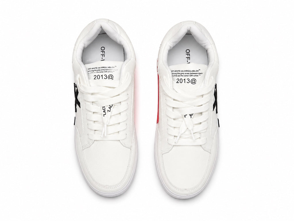 Off-White Vulcanized White Black Red Sneakers