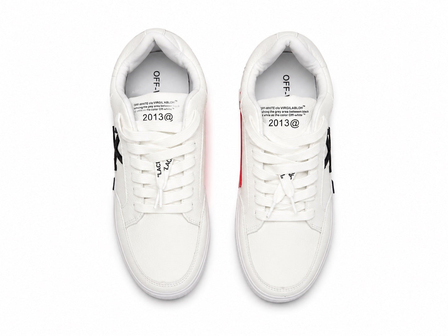 Off-White Vulcanized White Black Red Sneakers