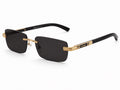 Cartier Rimless Rectangle Sunglasses - Black / Gold
