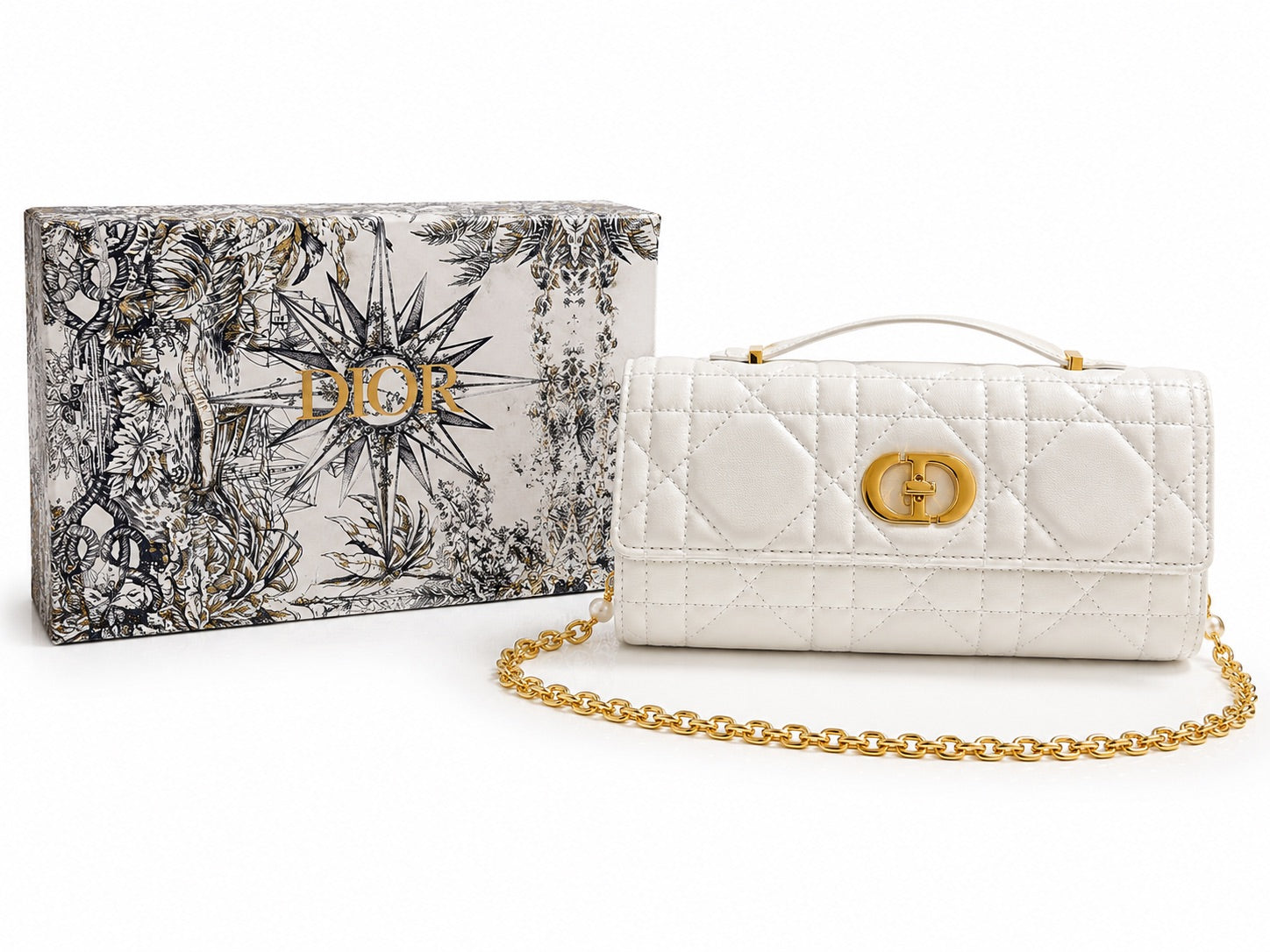 Dior Small Dior Jolie Top Handle Bag - Latte Cannage Calfskin