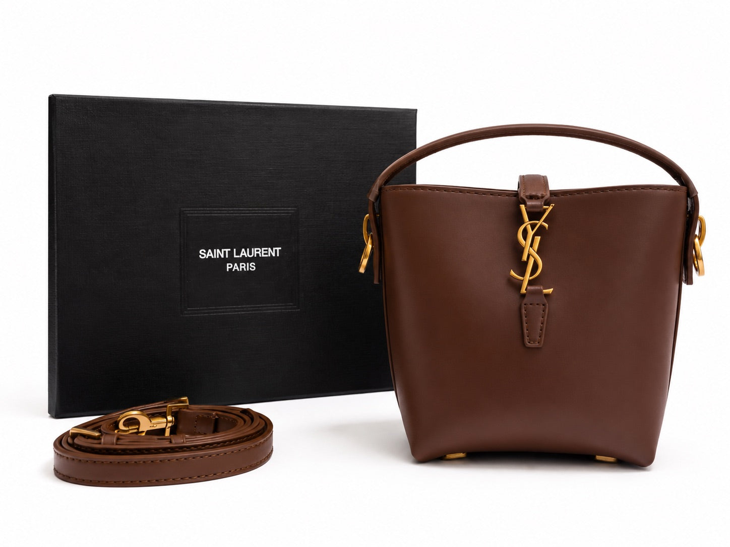 Saint Laurent LE 37 Small Bucket Bag - Dark Cork