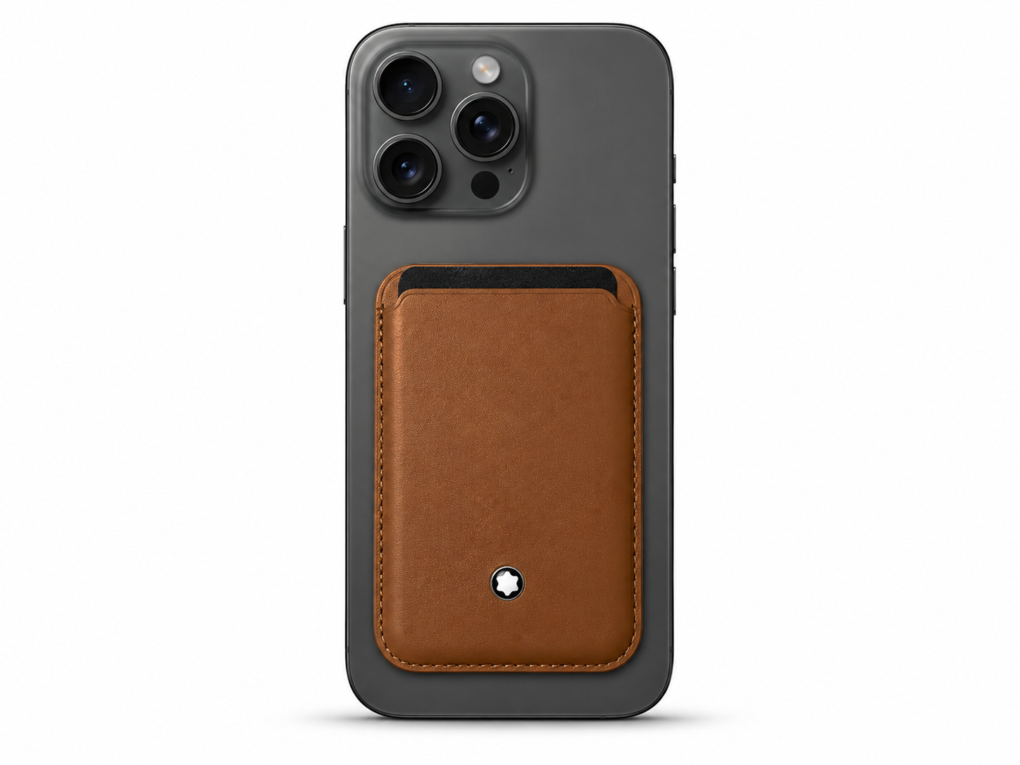 Montblanc Style Leather Phone Card Holder - Brown