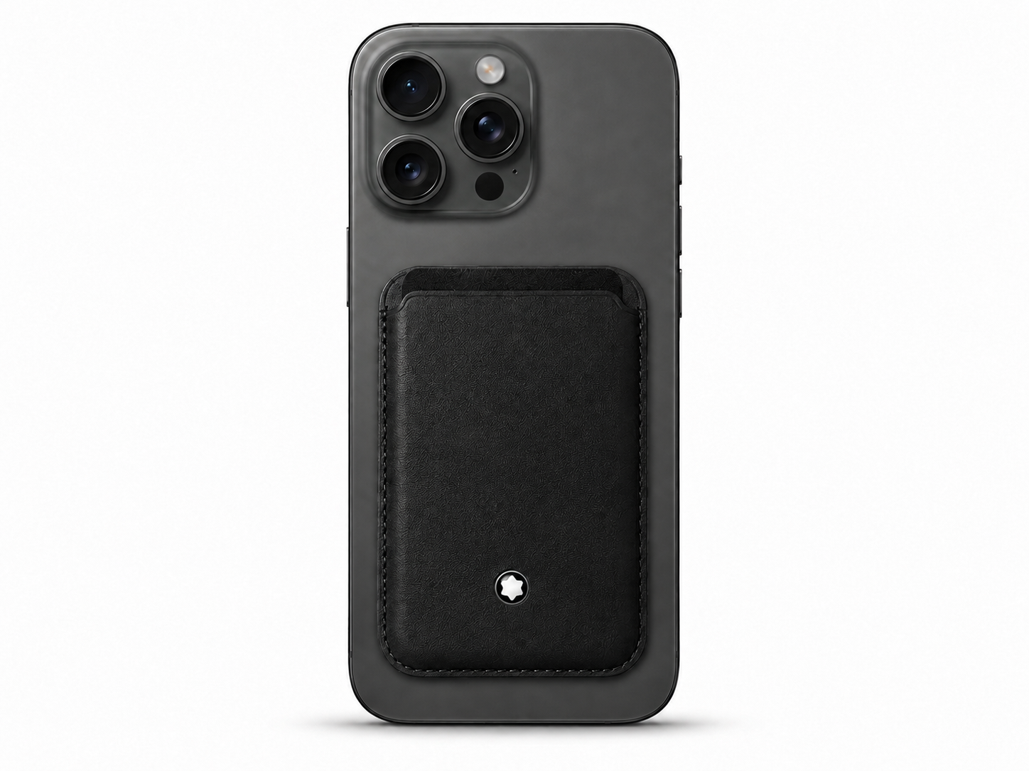Montblanc Style Leather Phone Card Holder - Black