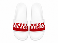 Diesel Logo Pool Slides - White / Red