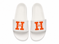 Hermès H Logo Slides - White / Orange