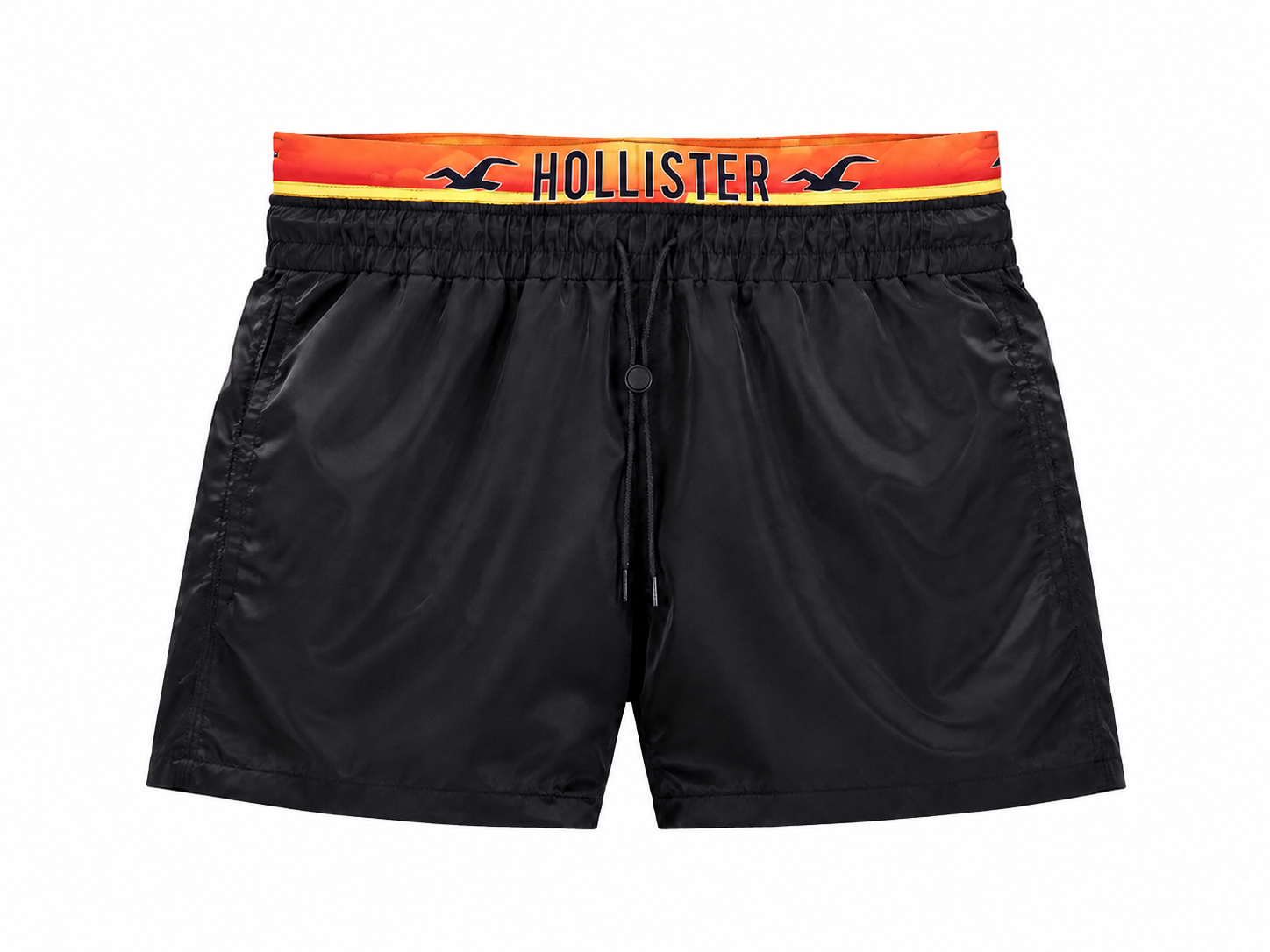 Hollister Medium Drawstring Swim Shorts - Black