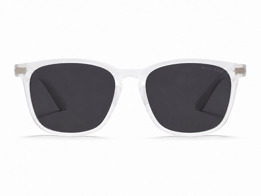 Hugo Boss Square Sunglasses - Transparent White / Black