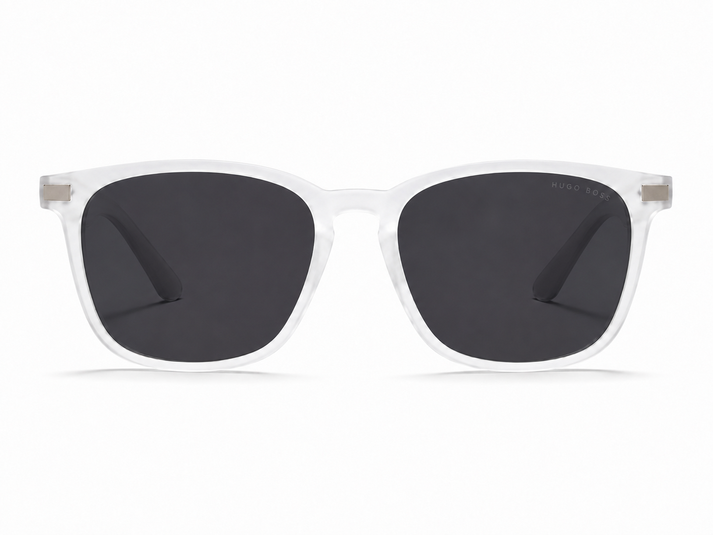Hugo Boss Square Sunglasses - Transparent White / Black