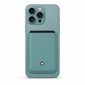 Montblanc Style Leather Phone Card Holder - Light Blue