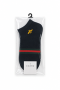 Gucci Style Bee Web Ankle Socks - Black