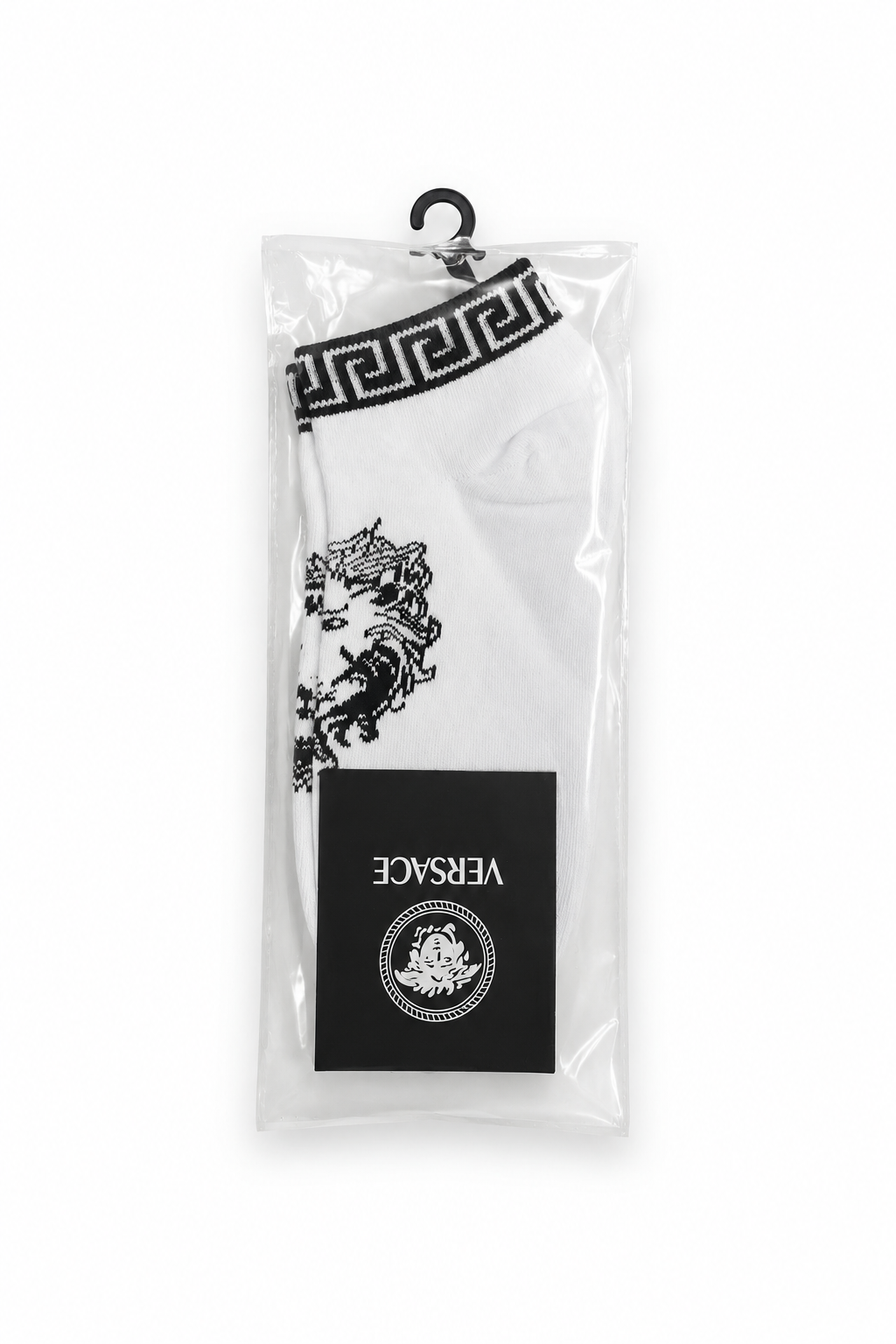 Versace Cotton Ribbed Socks - White / Black