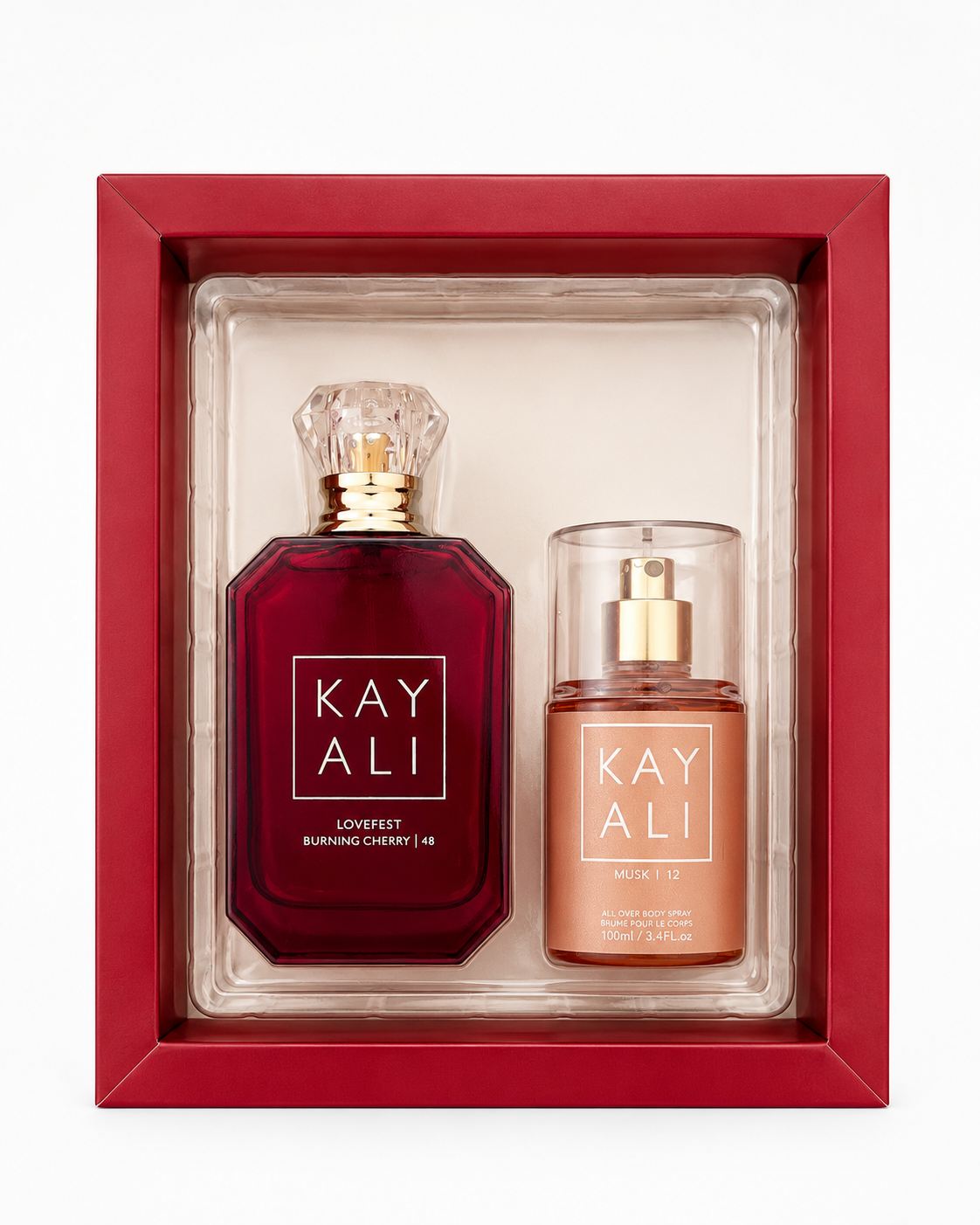KAYALI Lovefest Burning Cherry | 48 & Musk | 12 Gift Set