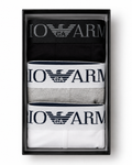 Emporio Armani Logo Waistband Boxer Briefs 3-Pack - Black / White / Grey