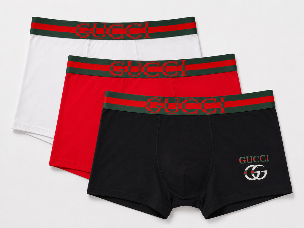 Gucci Logo Waistband Boxer Briefs 3-Pack - Black / Red / White