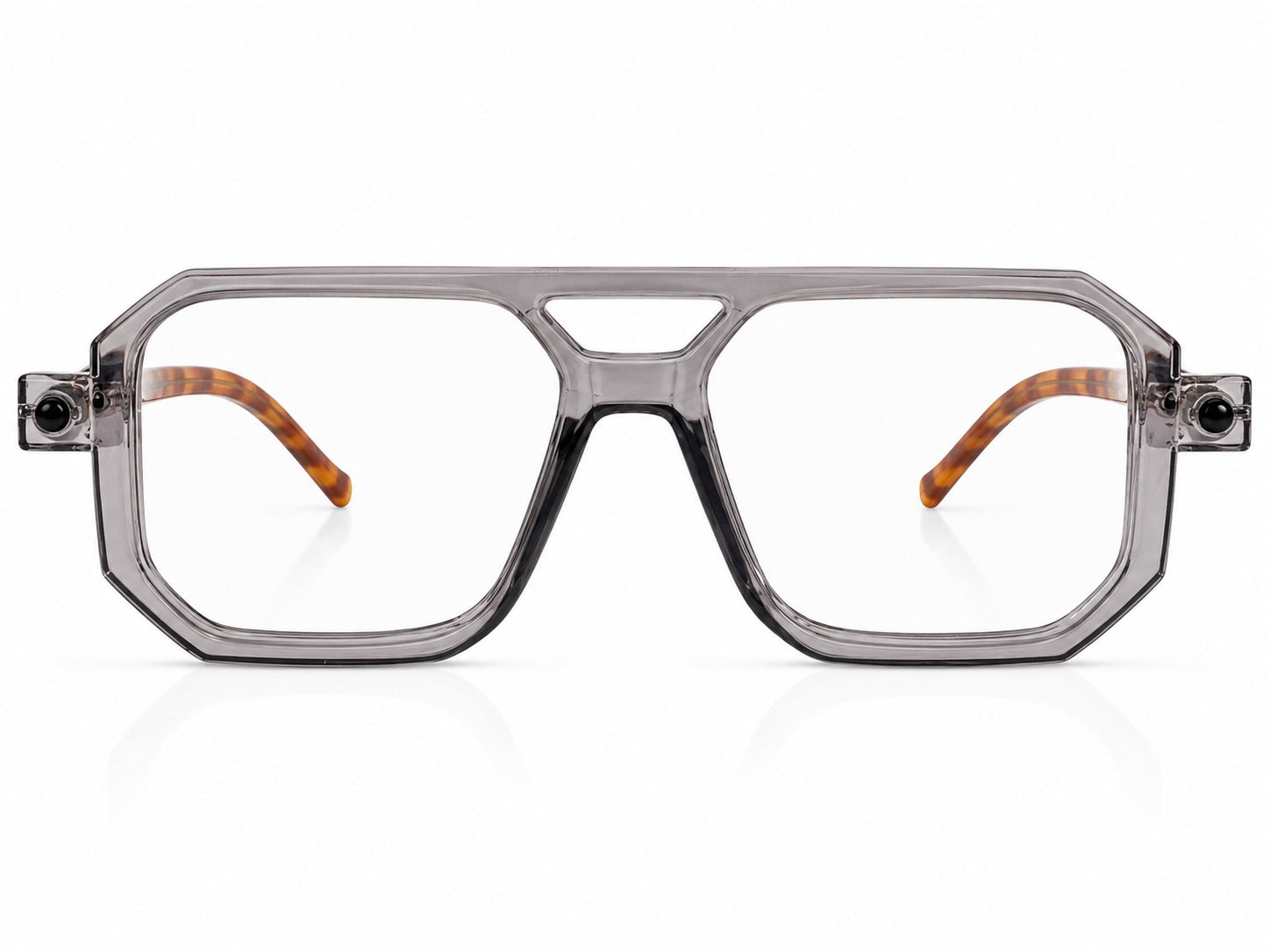 Marc Jacobs Square Optical Glasses - Transparent Grey / Tortoise