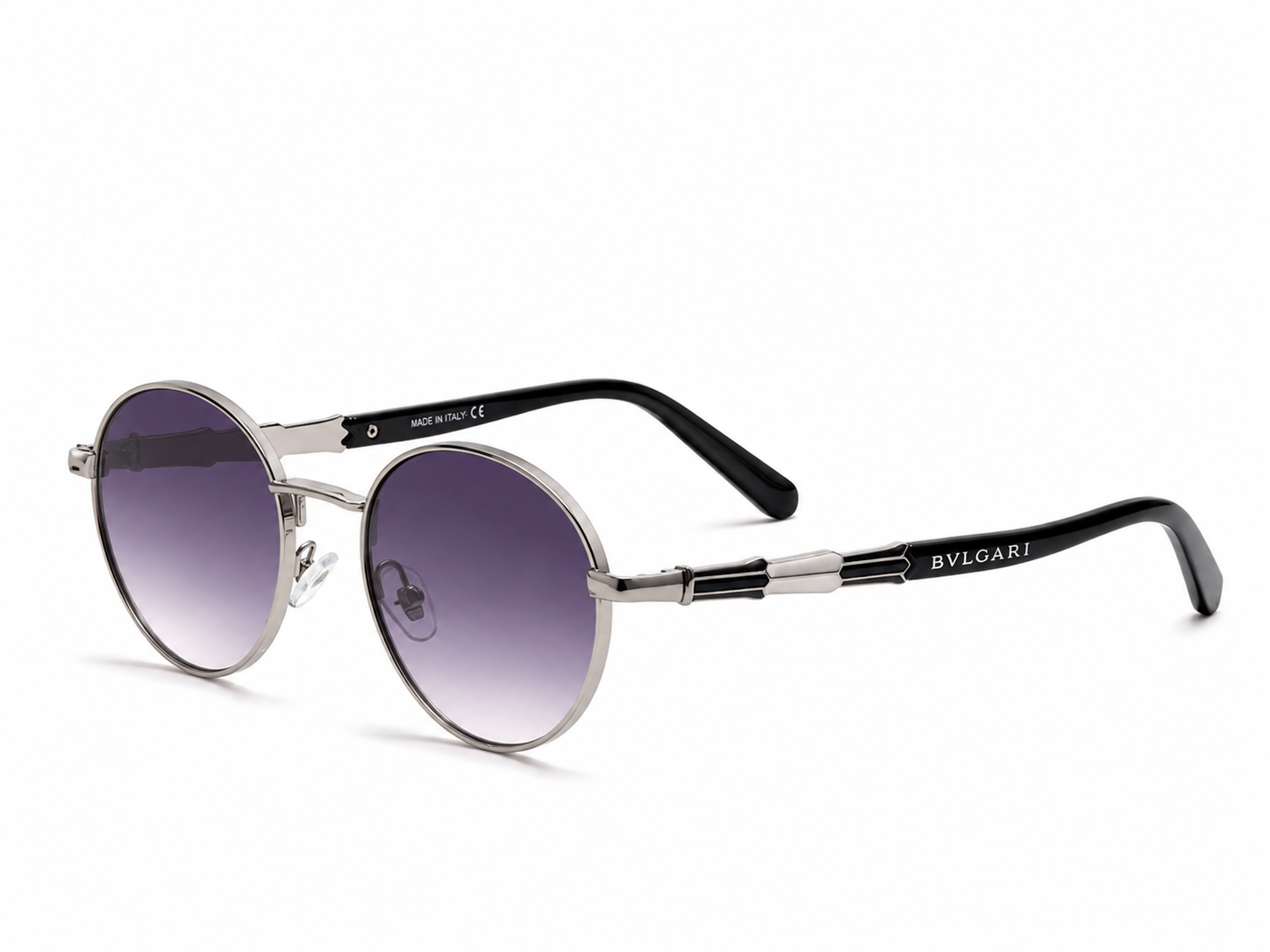Bvlgari Round Sunglasses - Silver / Purple Gradient