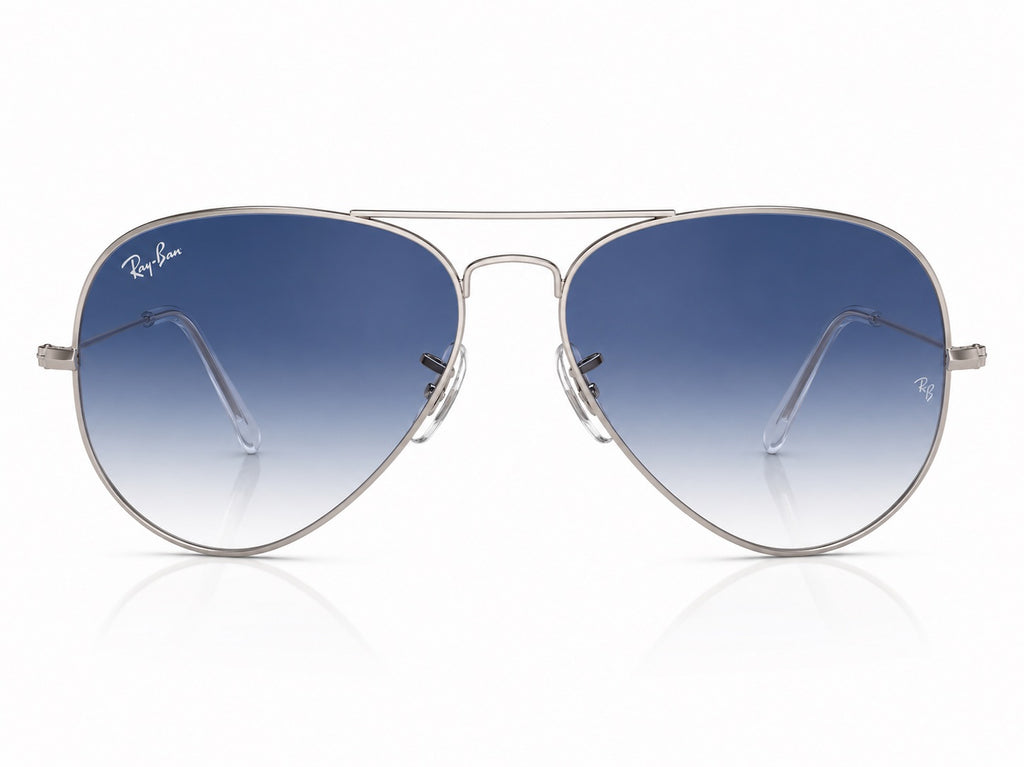 Ray-Ban Aviator Sunglasses - Silver / Blue Gradient