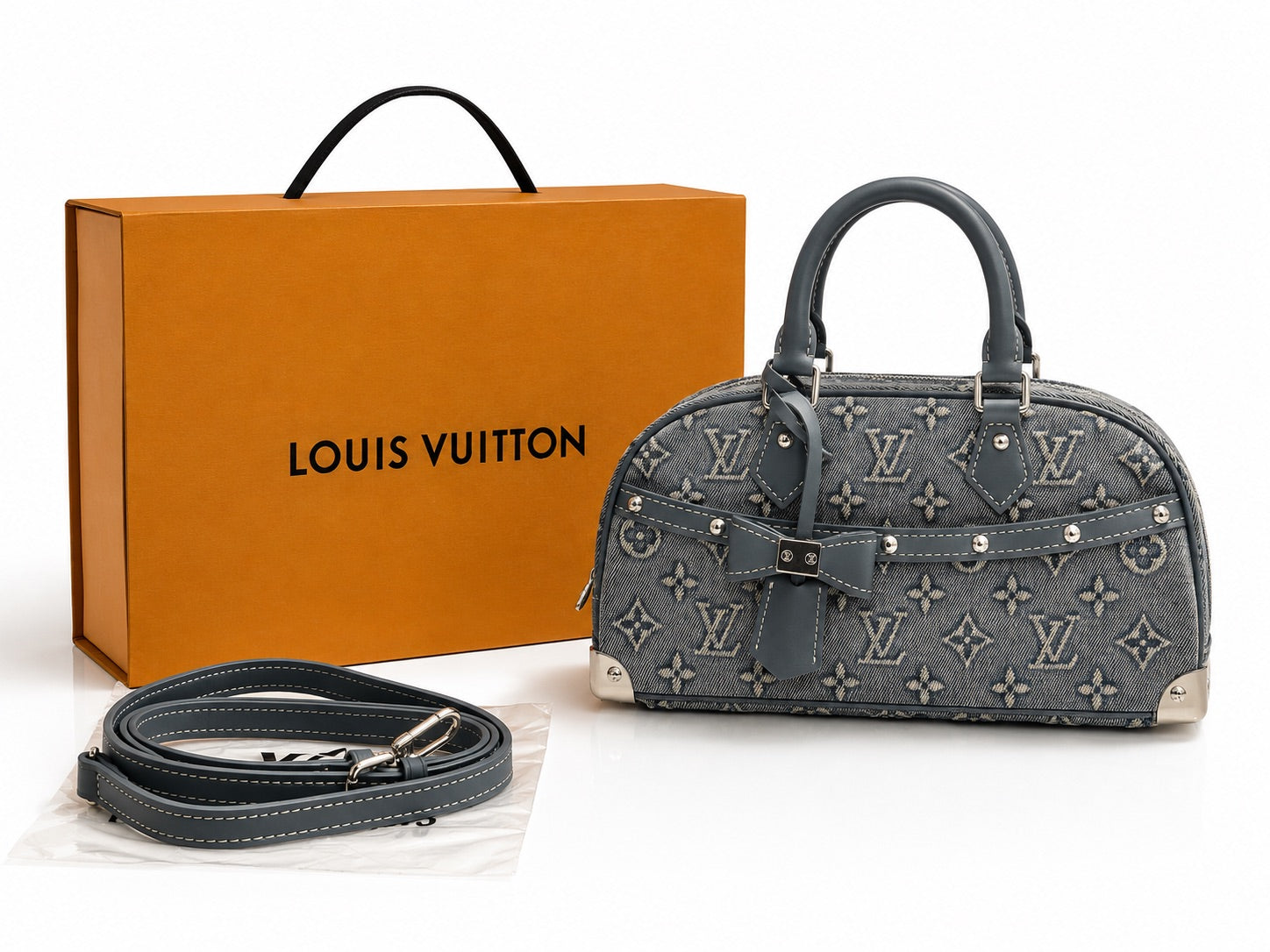 Louis Vuitton Speedy 30 Bandoulière - Blue Monogram Flowers Denim