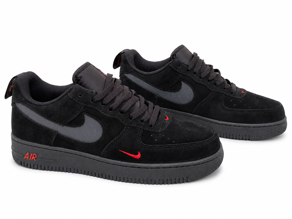 Nike Air Force 1 Low Black Red Mini Swoosh