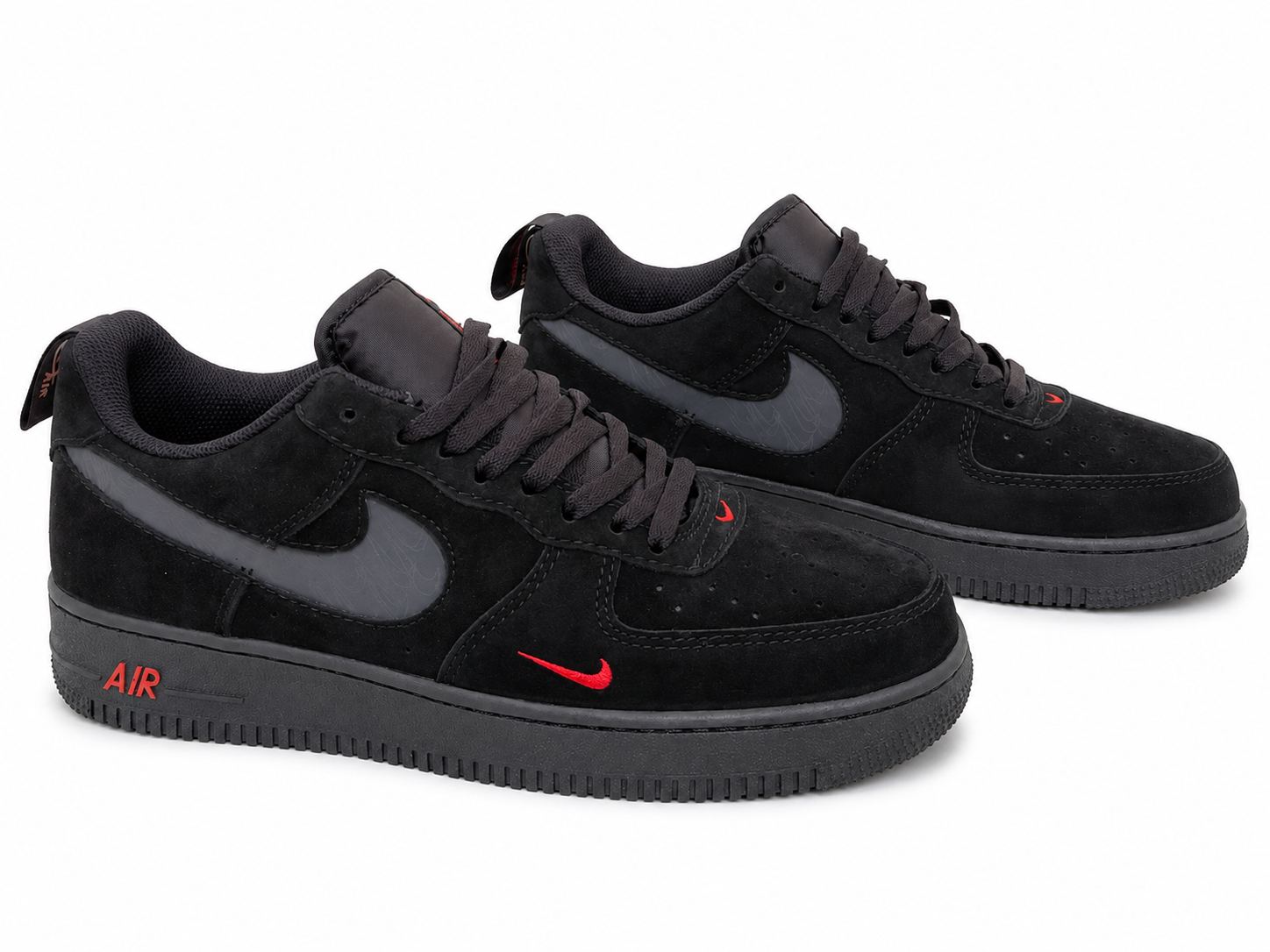 Nike Air Force 1 Low Black Red Mini Swoosh