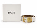 LOEWE Anagram Belt in Pebble Grain Calfskin - White / Gold