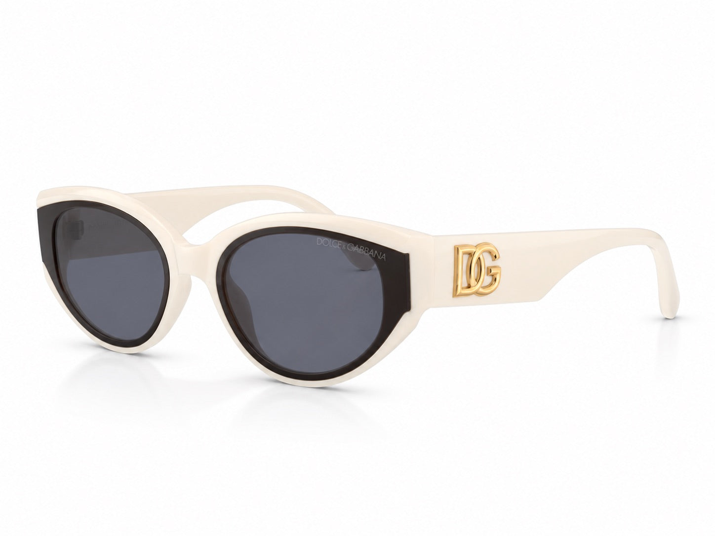 Dolce & Gabbana DG Oval Sunglasses - Ivory / Black