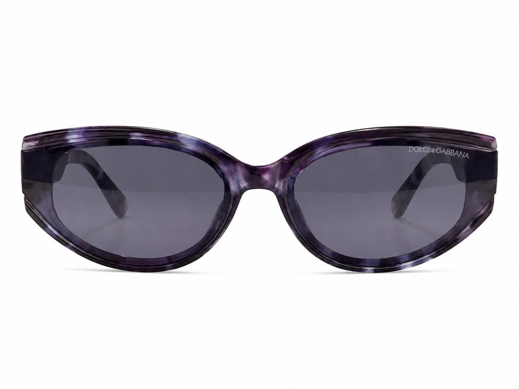 Dolce & Gabbana DG Oval Sunglasses - Purple Tortoise / Gold