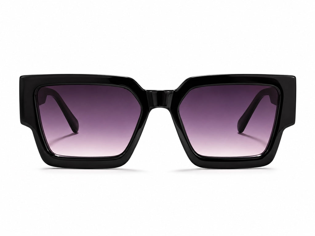 Hermès H Logo Square Sunglasses - Black / Purple