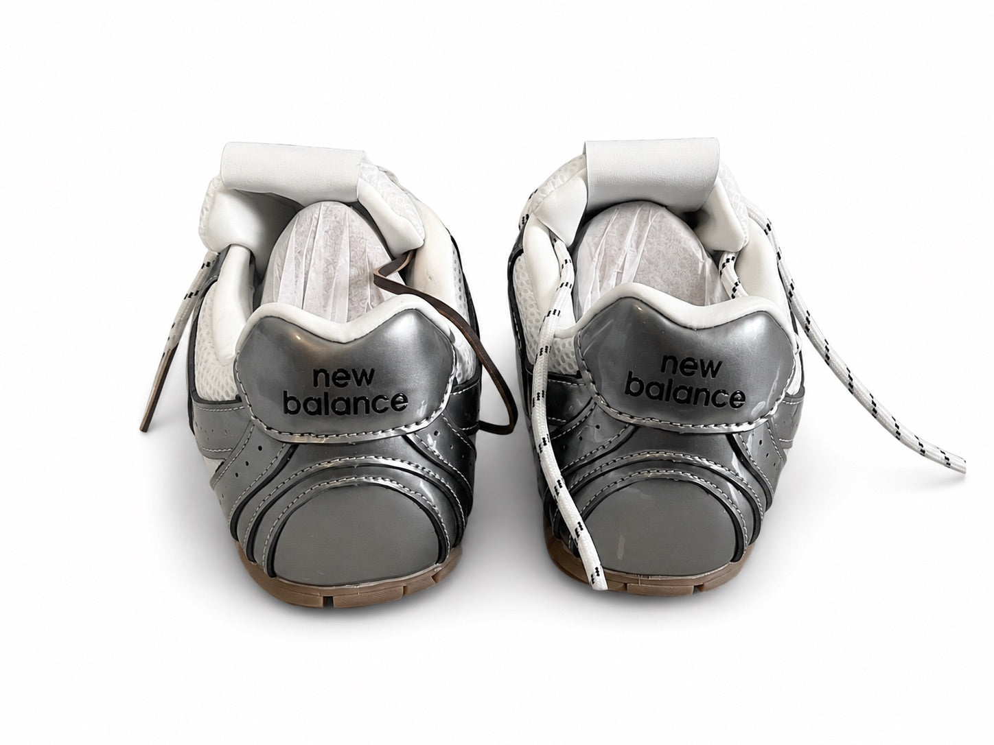 Miu Miu x New Balance Metallic Silver White Gum Sneakers