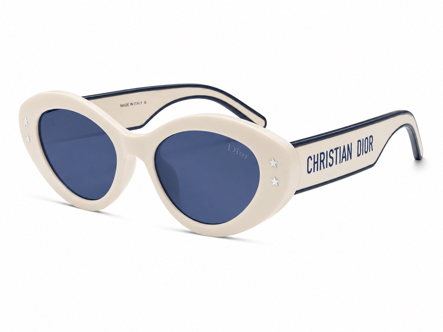 Dior Star Oval Sunglasses - Cream / Blue