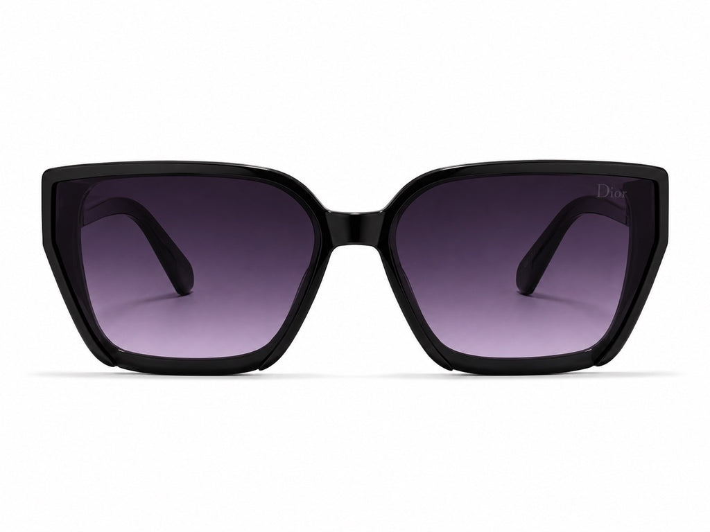 Dior Cannage Square Sunglasses - Black / Gold