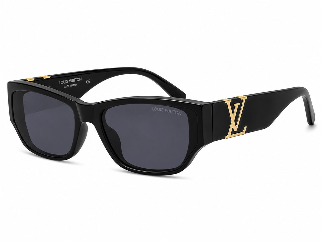 Louis Vuitton LV Rectangle Sunglasses - Black / Gold