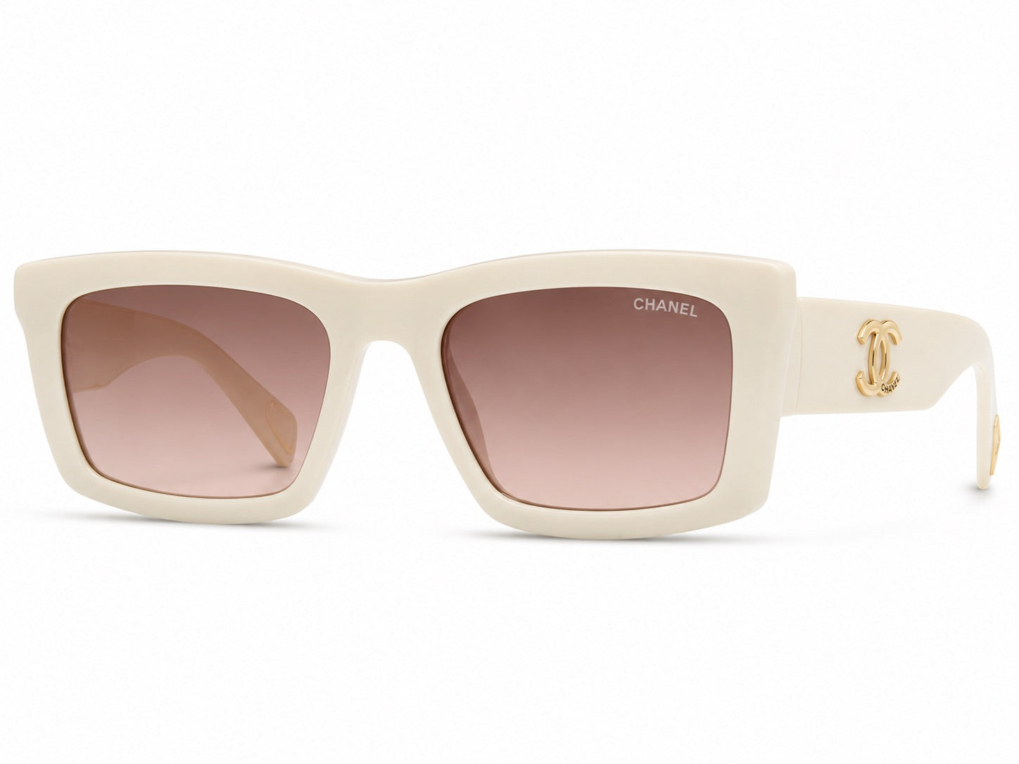 Chanel Rectangle Sunglasses - Ivory / Pink