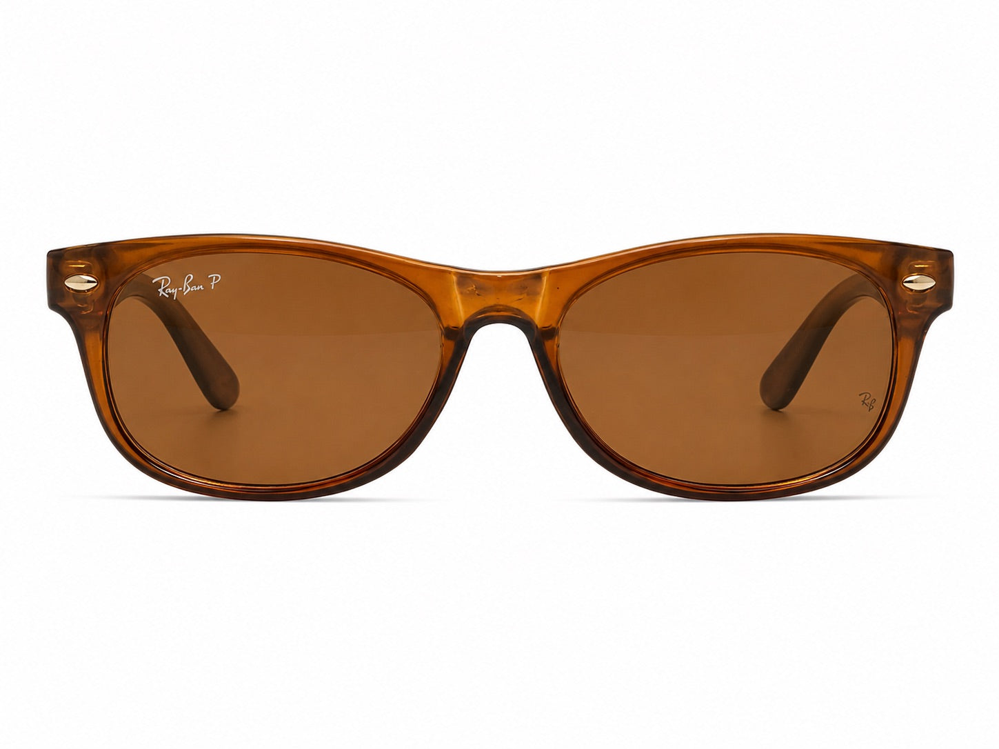 Ray-Ban Polarized Square Sunglasses - Transparent Brown / Amber