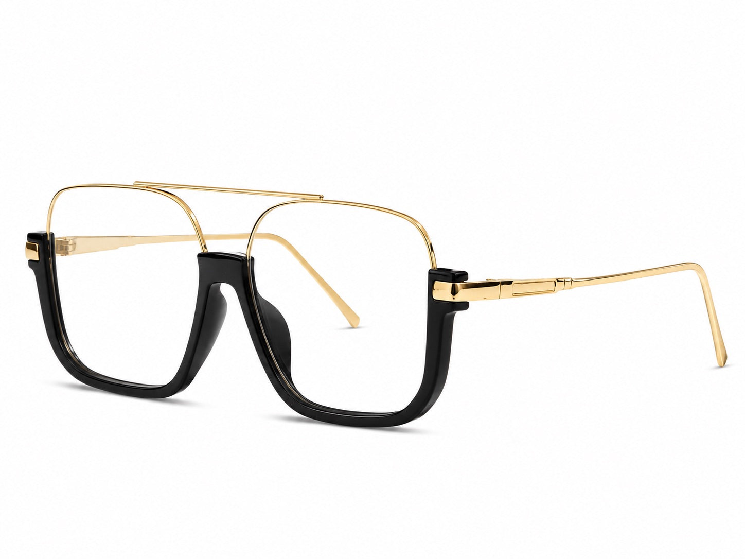 Black & Gold Square Optical Glasses