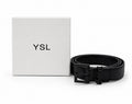 Saint Laurent Cassandre Belt in Smooth Leather - Black