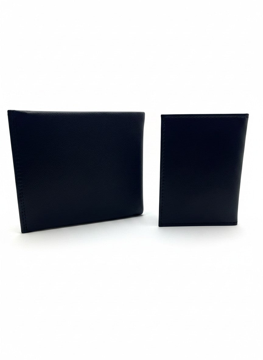 Guess By Marciano Black Bifold Wallet & Card Holder Set With Triangle Logo