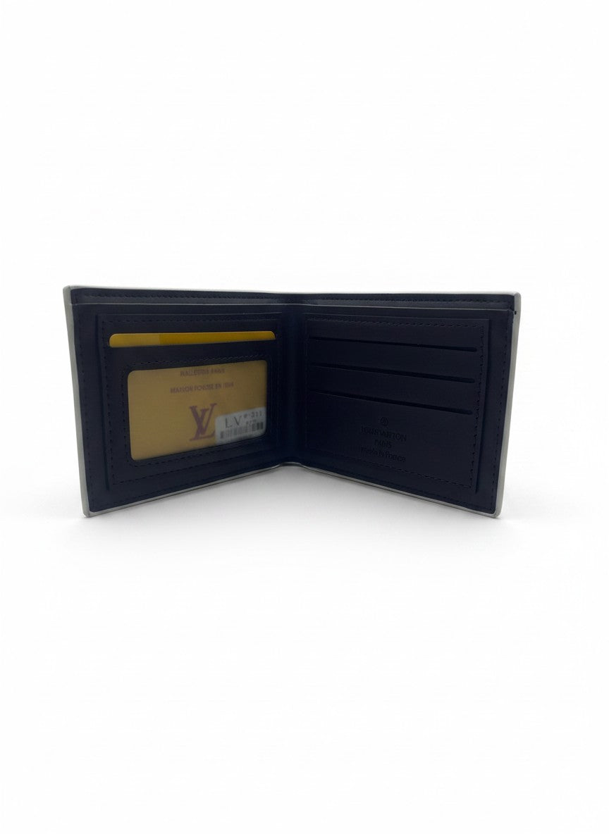 Louis Vuitton Grey Monogram Bifold Wallet With Black Interior