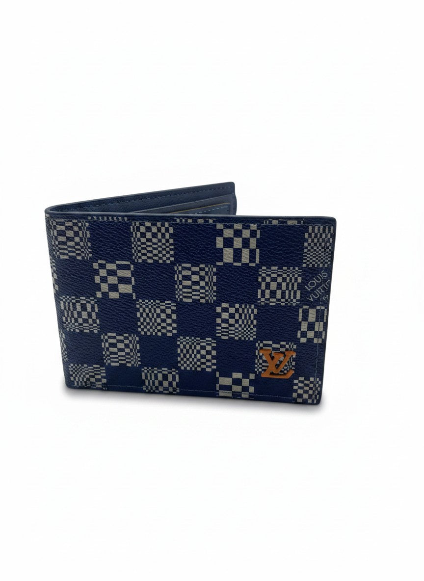 Louis Vuitton Navy Damier Bifold Wallet With Blue Interior