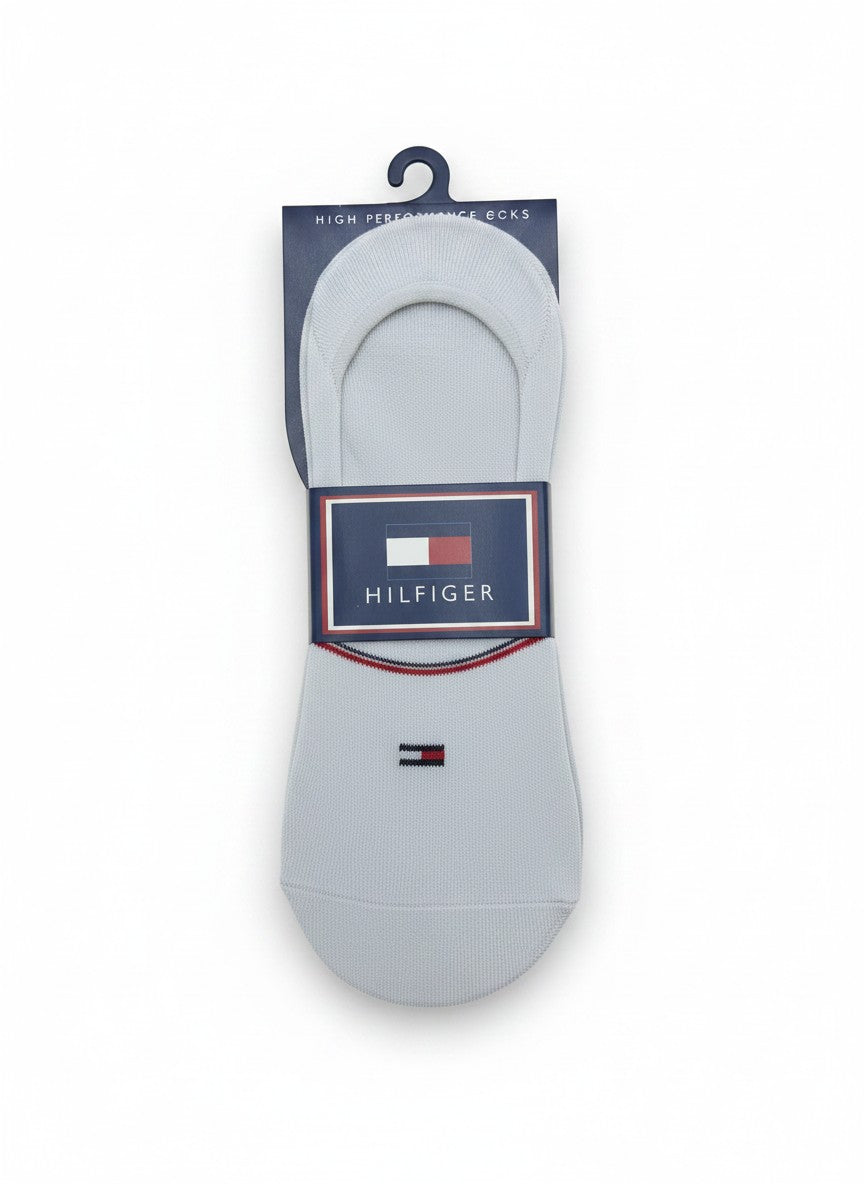 Tommy Hilfiger White No-Show Socks With Flag Logo Detail