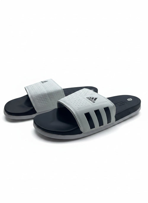 Adidas Adissage Slides - Cloud White / Core Black / Cloud White