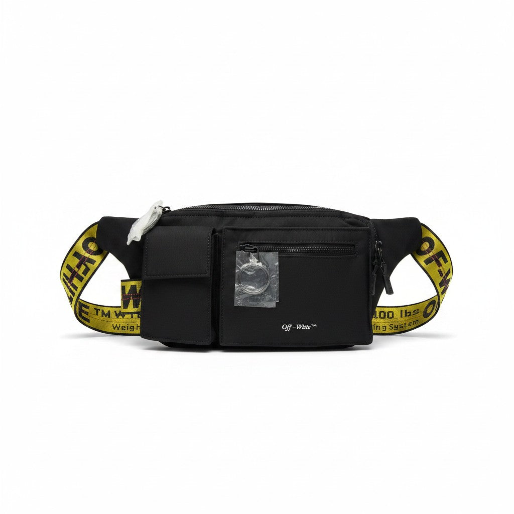 OFF-WHITE Logo-Print Belt Bag Industrial Strap Yellow