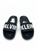 Calvin Klein Black Slide Slippers With White Logo