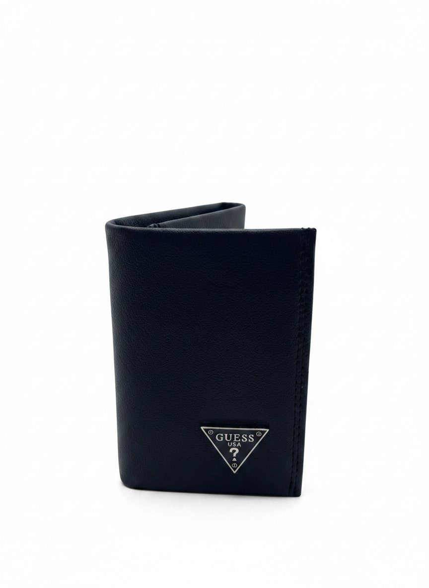 Guess By Marciano Black Card Holder With Triangle Logo Detail