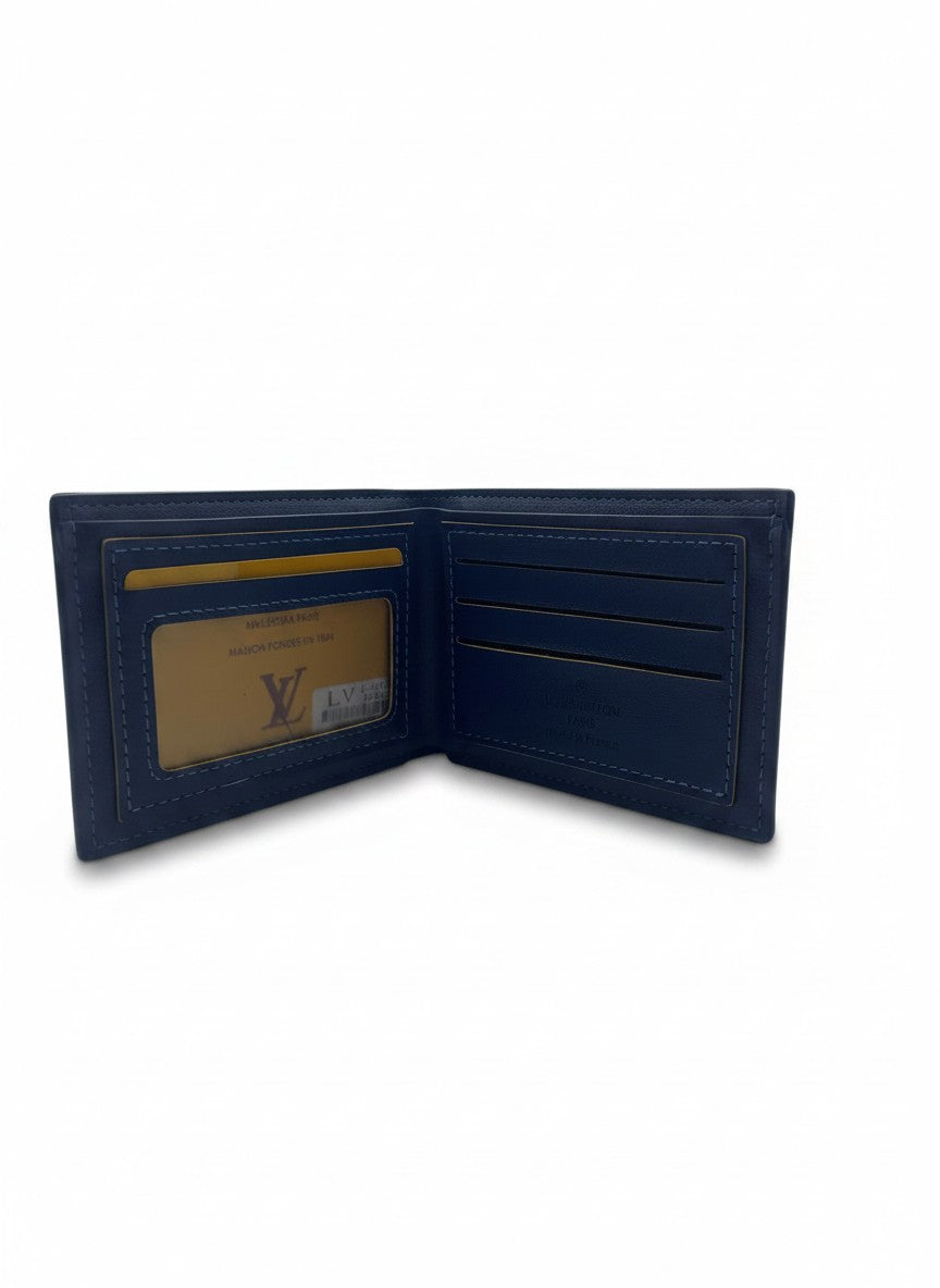 Louis Vuitton Navy Damier Bifold Wallet With Blue Interior