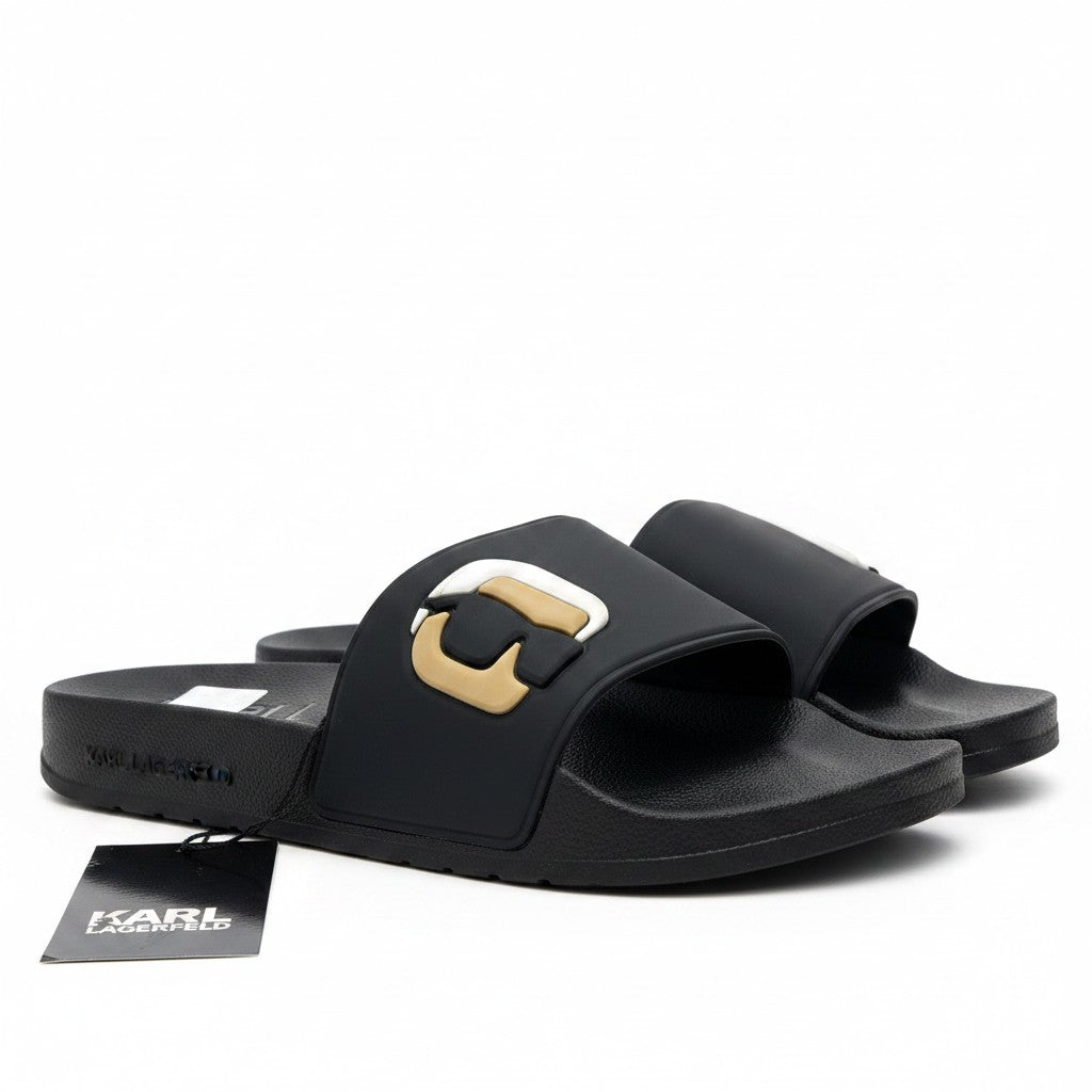 Karl Lagerfeld Ikon Kondo Pool Slides - Black