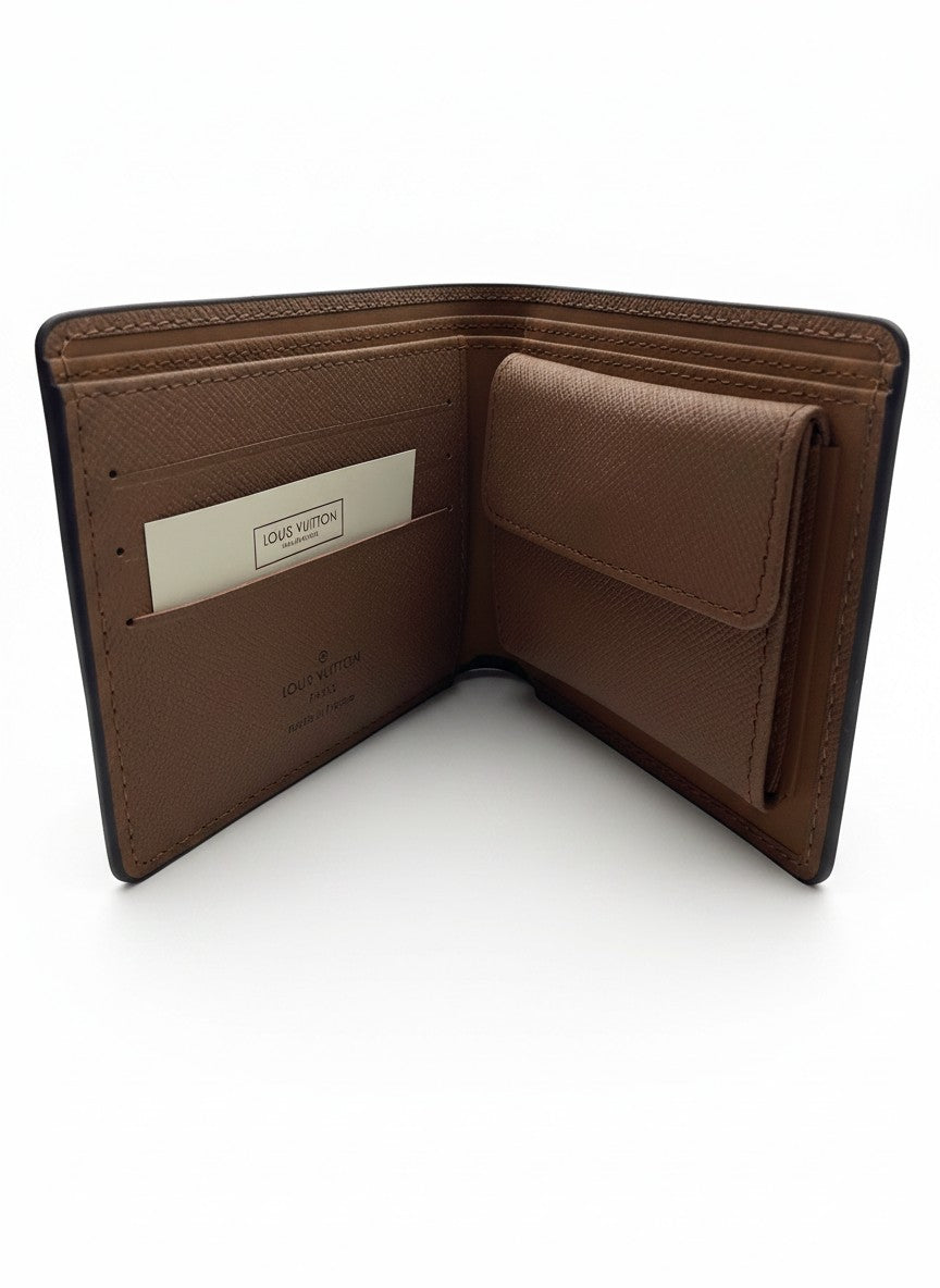 Louis Vuitton Brown Monogram Bifold Wallet With Coin Pocket