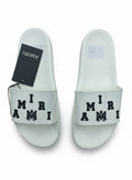AMIRI White Slide Slippers With Black Logo