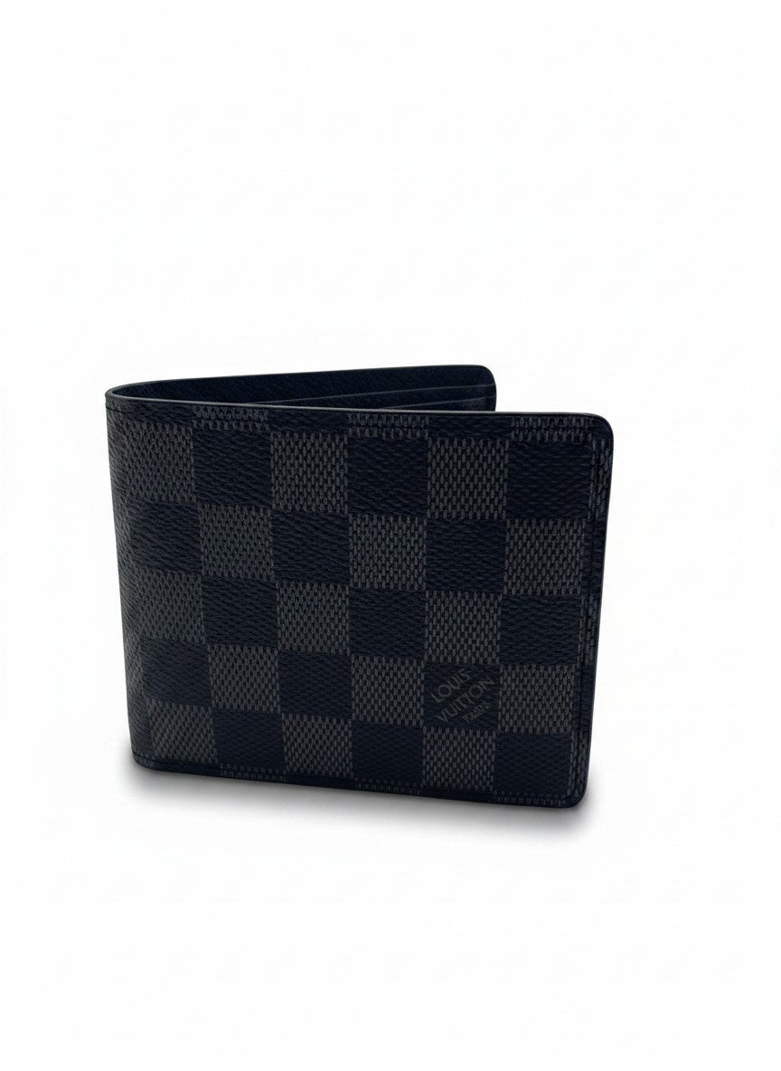 Louis Vuitton Black Damier Bifold Wallet With Coin Pocket